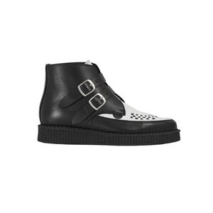 UNDERGROUND LEATHER BOWIE CREEPER BLACK / WHITE BOOTS